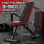 NFEET Foldable Multi-Purpose Weight Bench for Full Body