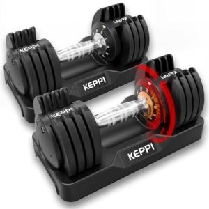 Keppi 25lb Pair Adjustable Dumbbells for Full Body Workout