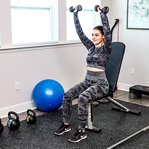 SUPERJARE Exercise Mats with Interlocking Rubber Floor Tiles