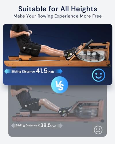 Water Rowing Machine with TM-3 Monitor, 400 lbs Load
