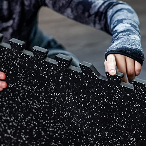 SUPERJARE Exercise Mats with Interlocking Rubber Floor Tiles