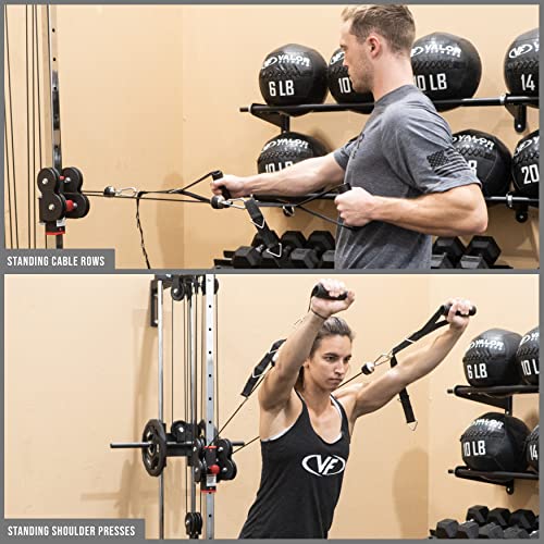 Valor Fitness BD-62 Wall Mount Cable Station: Adjustable Dual Pulley