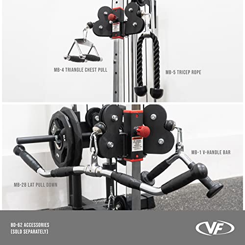 Valor Fitness BD-62 Wall Mount Cable Station: Adjustable Dual Pulley