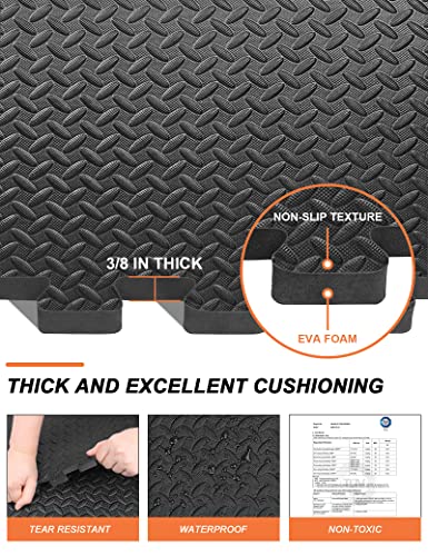 innhom 12 Tiles Gym Mat Exercise Puzzle Flooring
