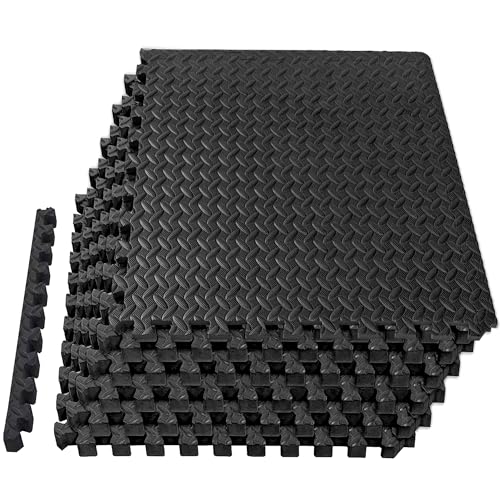 Interlocking Foam Tiles for Home Gym Flooring, 24 SQ FT