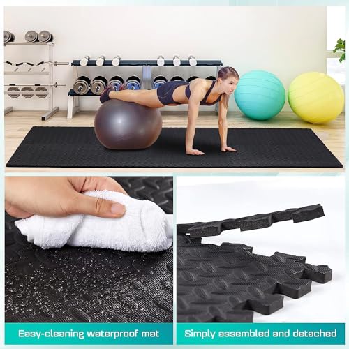 Yes4All Exercise Foam Mats - Interlocking Floor Tiles