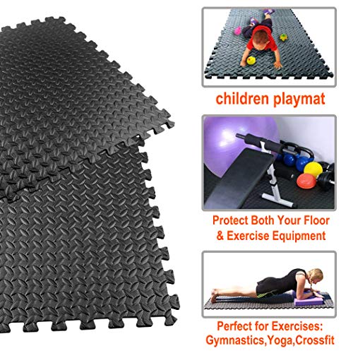 Walsai Interlocking Foam Exercise Mats for Home Gym