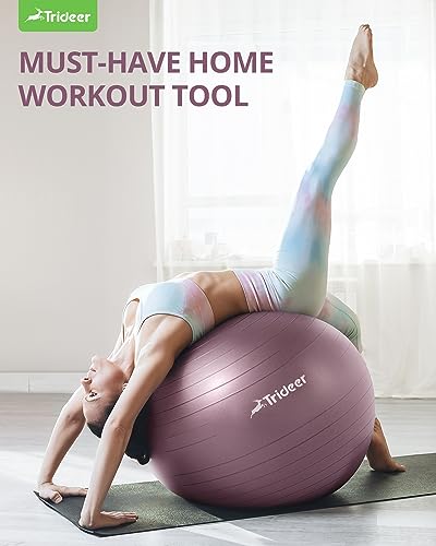 Trideer Yoga Ball - Anti-Burst Exercise Ball for Home Gym
