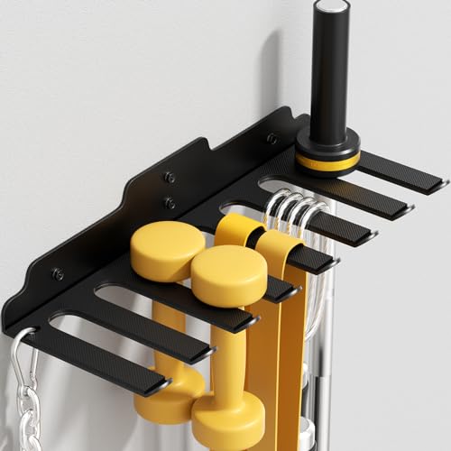 Heavy Duty Gym Storage Rack for Exercise Bands & Barbells
