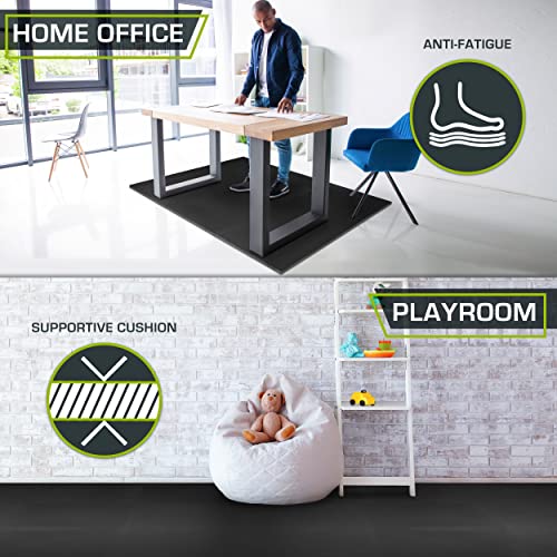 ProsourceFit Extra Thick Puzzle Exercise Mat Set, Black