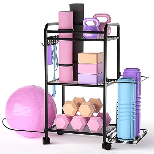 Highpro Gym Storage Rack - Yoga, Dumbbell, Kettlebell Organizer