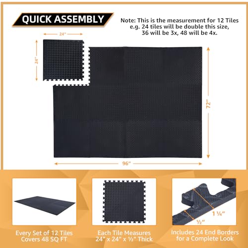 12 Pack of 1/2" Extra Thick Foam Tiles