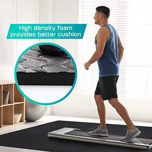 Yes4All Black Interlocking Exercise Floor Mat with Border