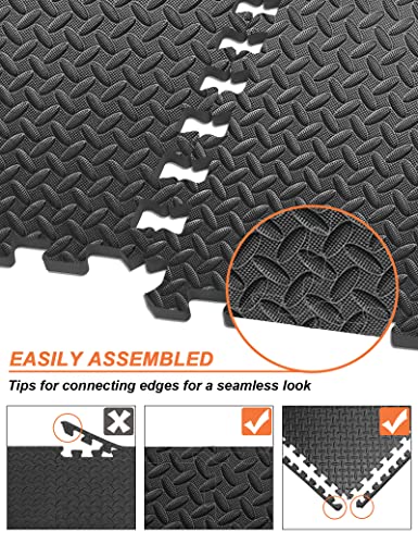 innhom 12 Tiles Gym Mat Exercise Puzzle Flooring
