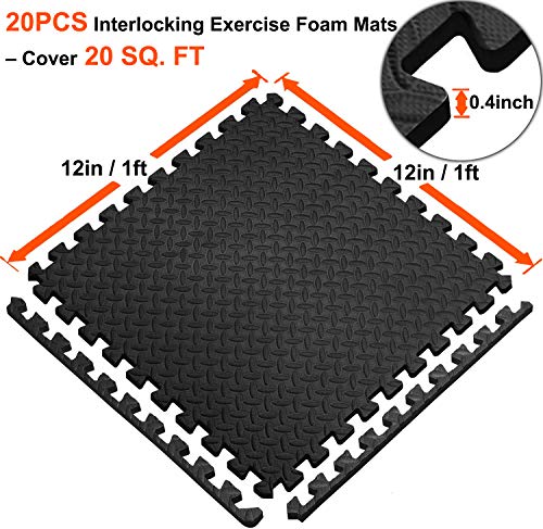 Walsai Interlocking Foam Exercise Mats for Home Gym