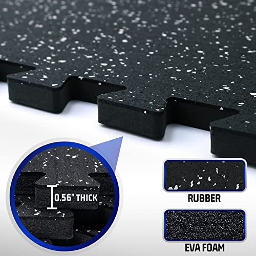 6-Tile Rubber Exercise Flooring Mat for Home Gym