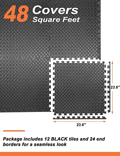 innhom 12 Tiles Gym Mat Exercise Puzzle Flooring