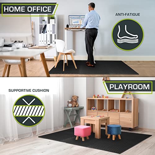 ProsourceFit ½ inch Puzzle Exercise Mat: Black, 24 Sq Ft