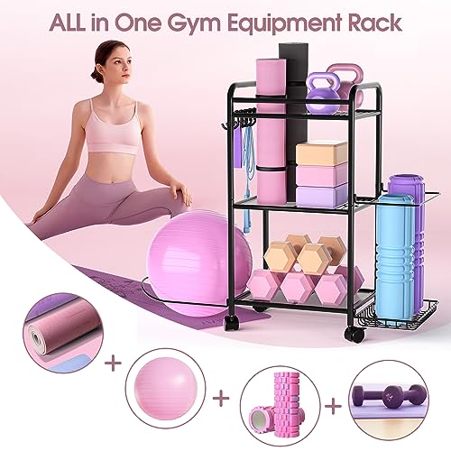 Highpro Gym Storage Rack - Yoga, Dumbbell, Kettlebell Organizer