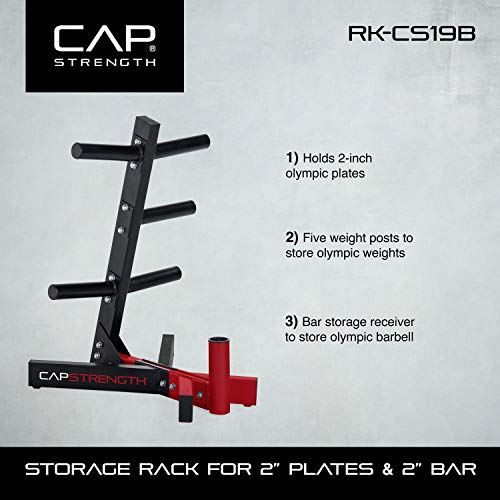 CAP Barbell Olympic Plate Tree Storage Rack in Red