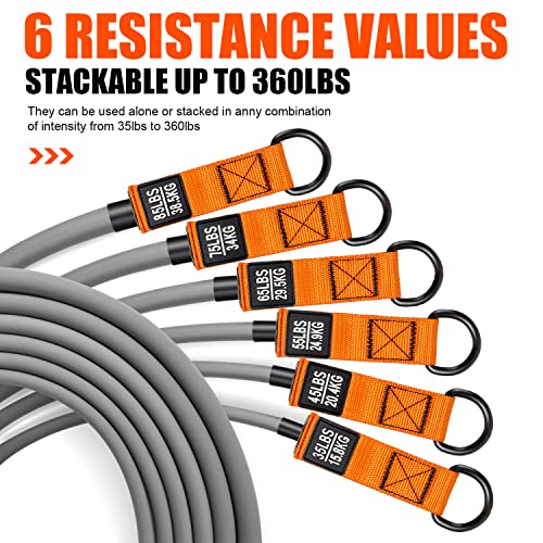 300lbs Heavy Resistance Bands with Handles and Door Anchor