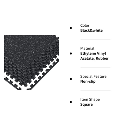 12 Piece Interlocking Puzzle Floor Tiles for Home Gym