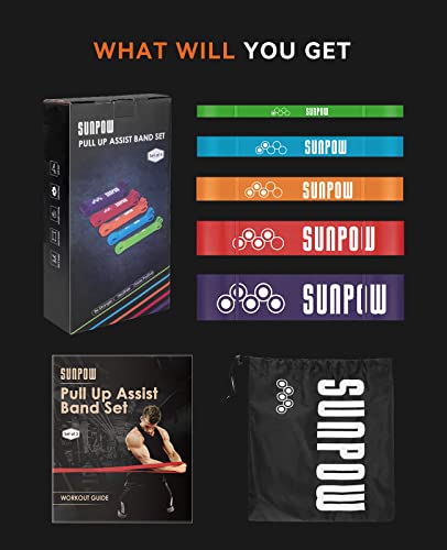SUNPOW Pull Up Assistance Bands - Set of 5