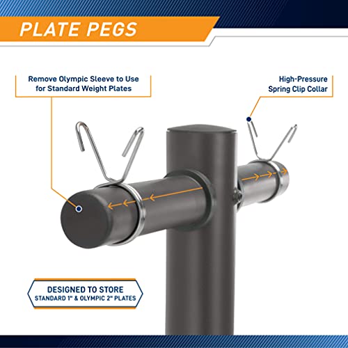 Marcy Vertical Bar Holder for Olympic Weight Plates, Black