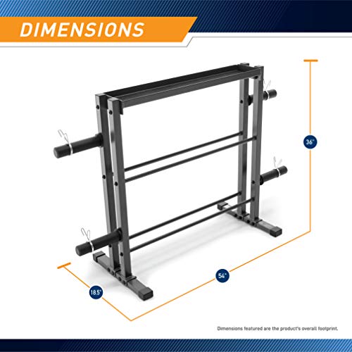 Gray Marcy Combo Weights Storage Rack: Dumbbells, Kettlebells, Plates