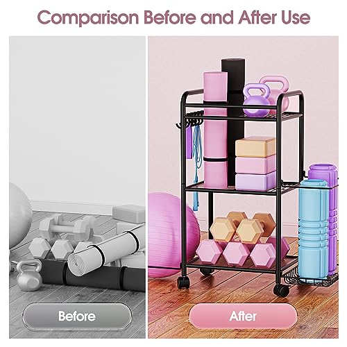 Highpro Gym Storage Rack - Yoga, Dumbbell, Kettlebell Organizer
