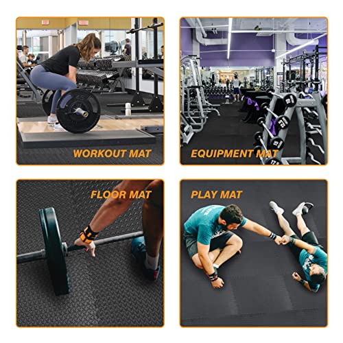 Interlocking Foam Tiles for Home Gym Flooring, 24 SQ FT