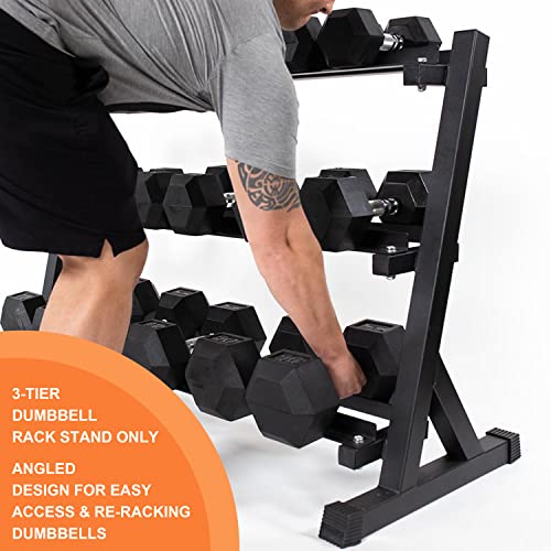 3-Tier Dumbbell Rack for Home Gym Organization, 1100LBS