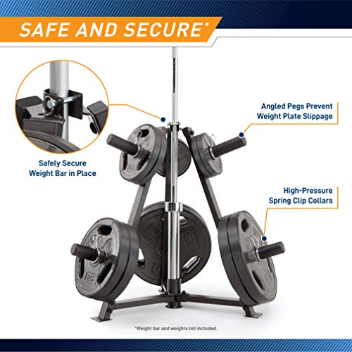 Marcy Olympic Weight Plate Tree & Vertical Bar Holder