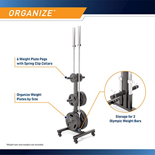 Marcy Vertical Bar Holder for Olympic Weight Plates, Black
