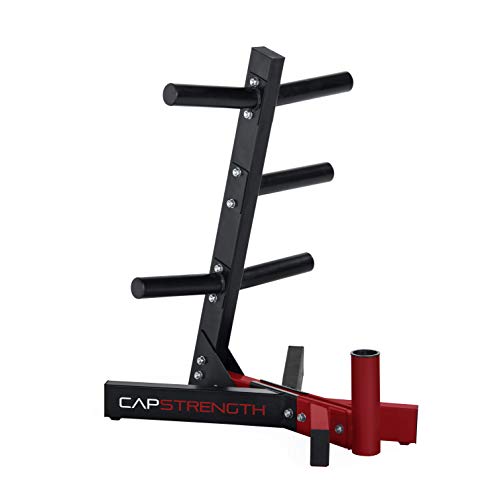 CAP Barbell Olympic Plate Tree Storage Rack in Red