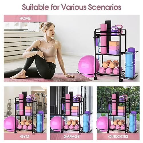 Highpro Gym Storage Rack - Yoga, Dumbbell, Kettlebell Organizer