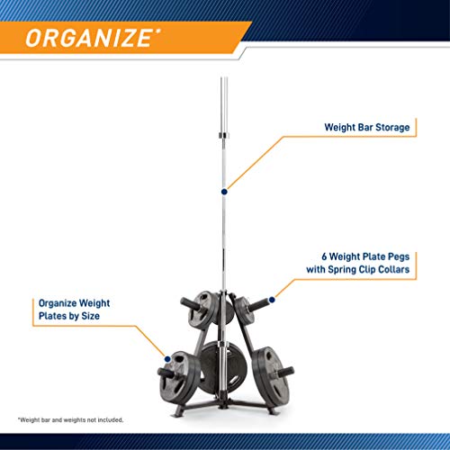 Marcy Olympic Weight Plate Tree & Vertical Bar Holder