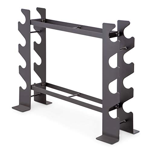 Compact Black Dumbbell Rack for Home Gym Organization