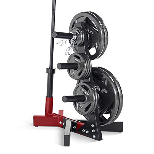 CAP Barbell Olympic Plate Tree Storage Rack in Red