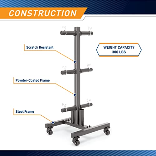 Marcy Vertical Bar Holder for Olympic Weight Plates, Black