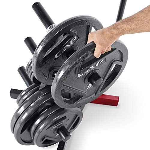 CAP Barbell Olympic Plate Tree Storage Rack in Red