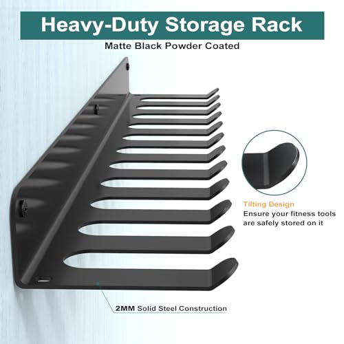 QBA Wall-Mounted Home Gym Equipment Organizer Rack