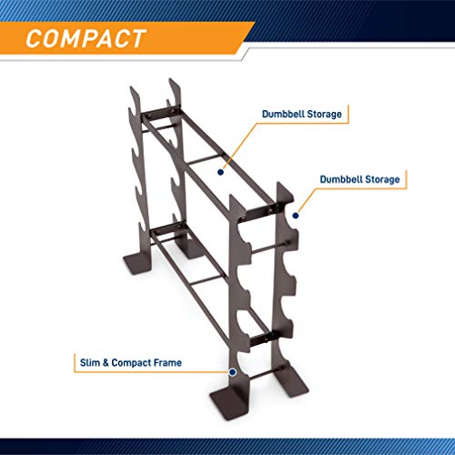 Compact Black Dumbbell Rack for Home Gym Organization