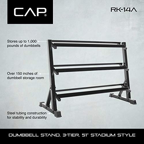CAP Barbell 3 Tier Dumbbell Rack, 51" - Home Gym