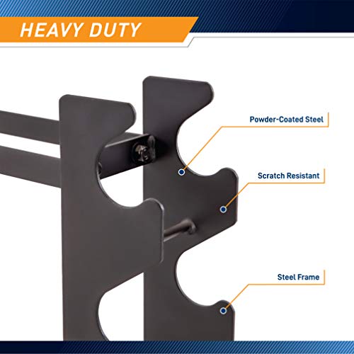Compact Black Dumbbell Rack for Home Gym Organization