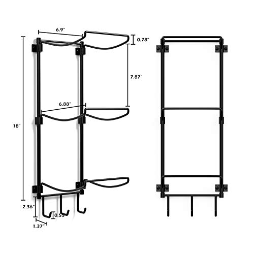 Suchek Wall Mount Yoga Mat Holder with Hooks