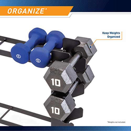 Compact Black Dumbbell Rack for Home Gym Organization