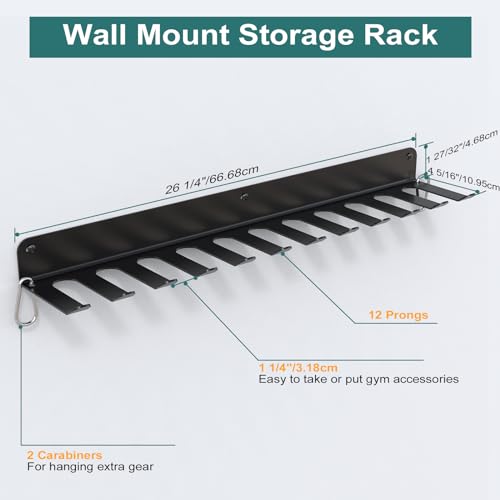 QBA Wall-Mounted Home Gym Equipment Organizer Rack