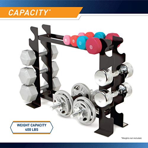 Compact Black Dumbbell Rack for Home Gym Organization