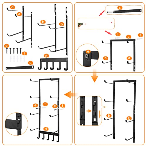 Yoga Mat & Foam Roller Wall Mount Organizer Rack